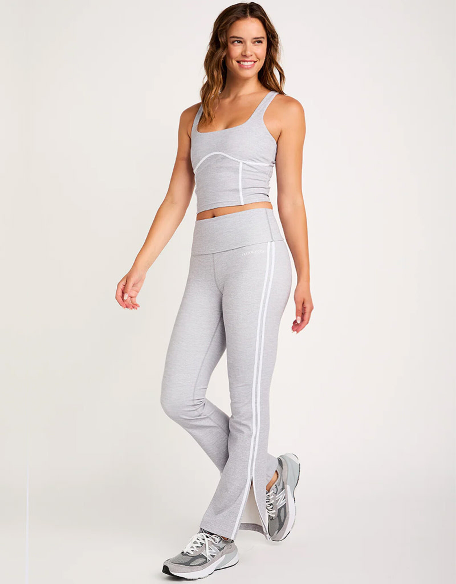 CREAM YOGA ANGEL FOLDED WAIST FLARE PANT