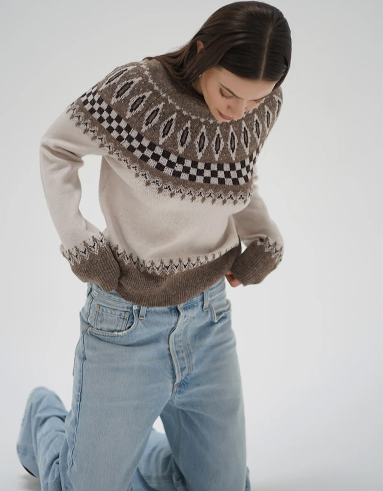 LNA TALI FAIR ISLE SWEATER