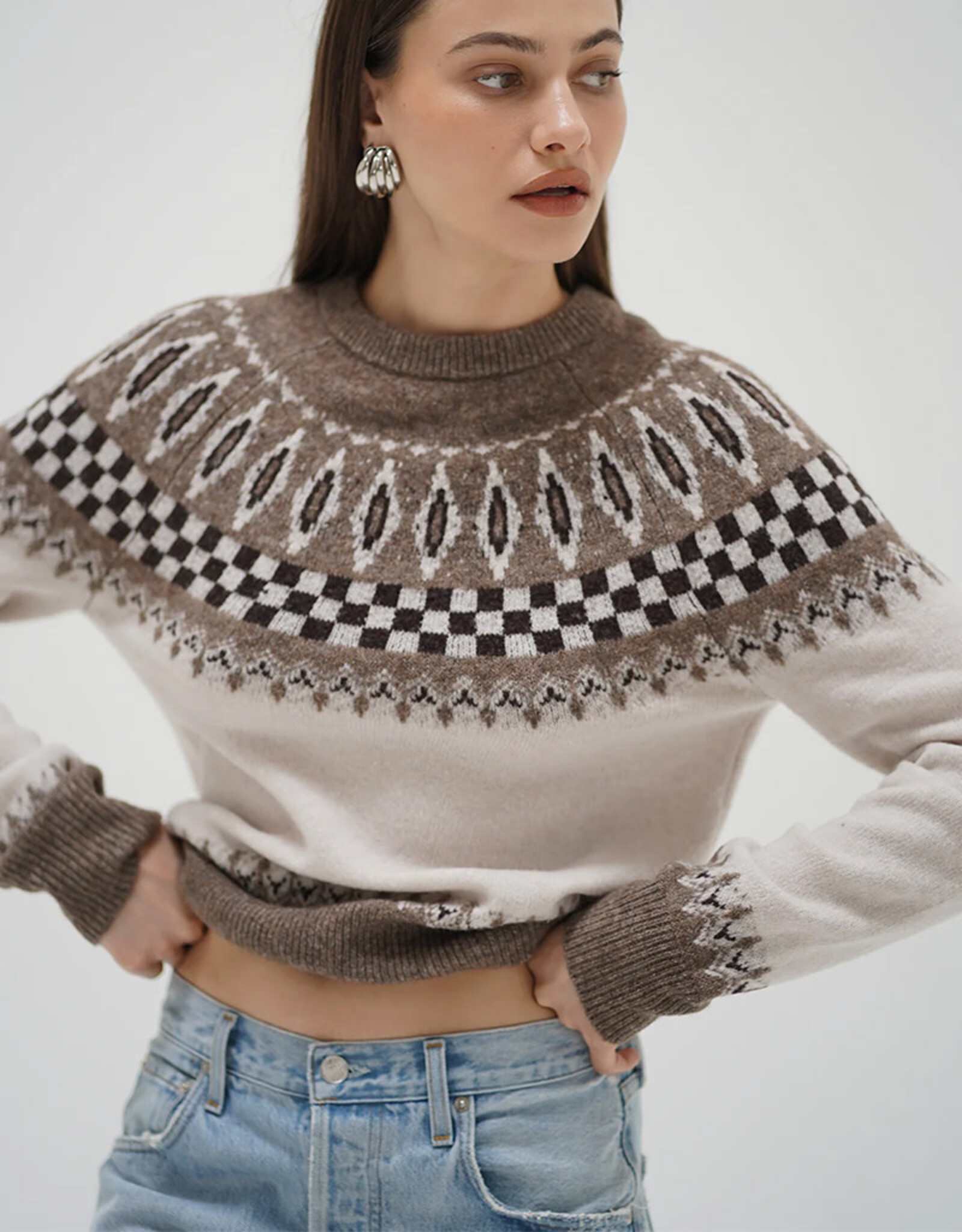 LNA TALI FAIR ISLE SWEATER