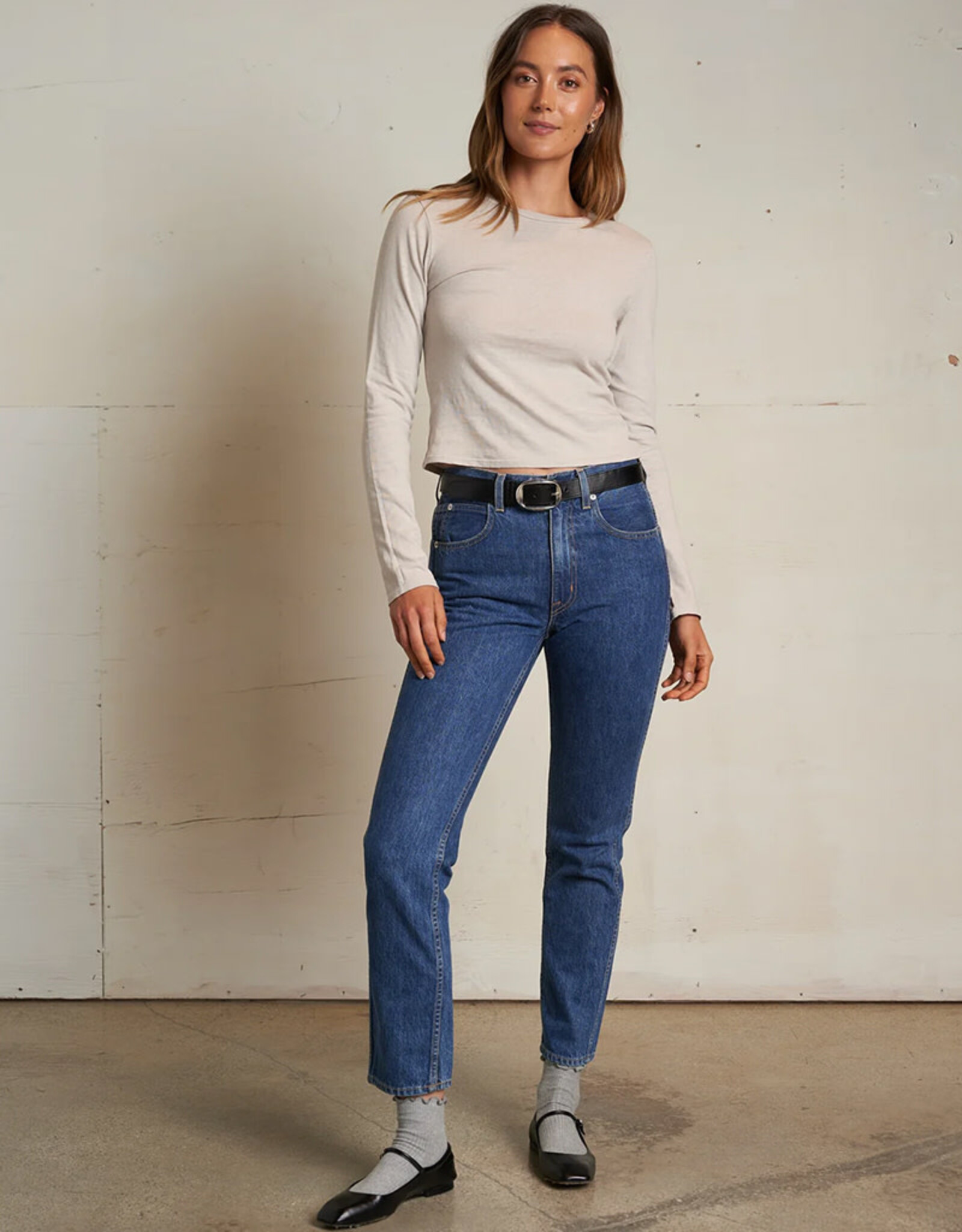 PERFECT WHITE TEE JAMIE - LS CREW