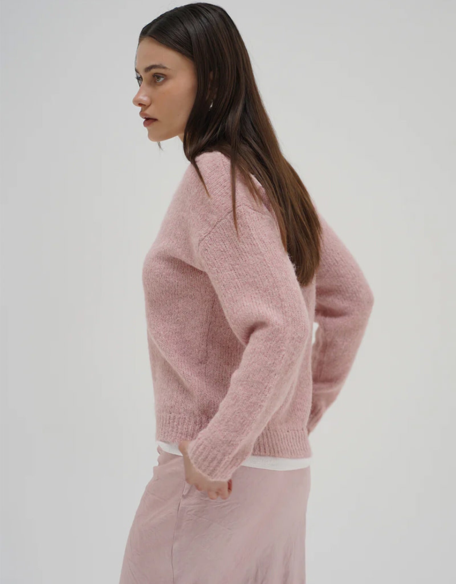 LNA SIENNA FUZZY DOUBLE LAYER SWEATER