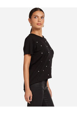 LAUREN MOSHI WOLF SKULL CRYSTALS TEE