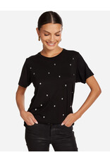 LAUREN MOSHI WOLF SKULL CRYSTALS TEE