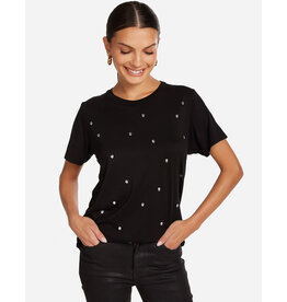 LAUREN MOSHI WOLF SKULL CRYSTALS TEE