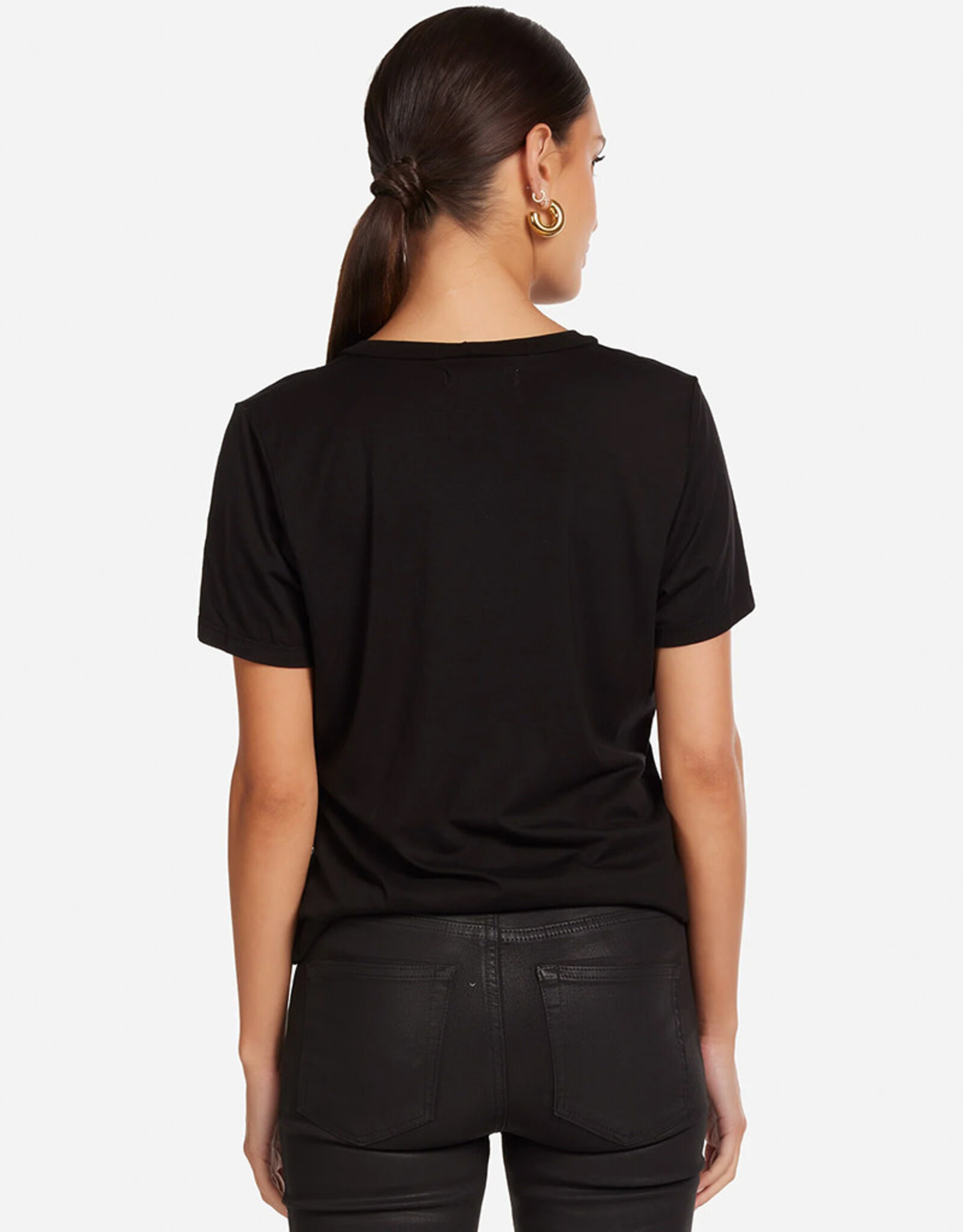 LAUREN MOSHI WOLF SKULL CRYSTALS TEE