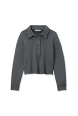 PERFECT WHITE TEE VINNY FLEECE LS COLLARED SWEATSHIRT