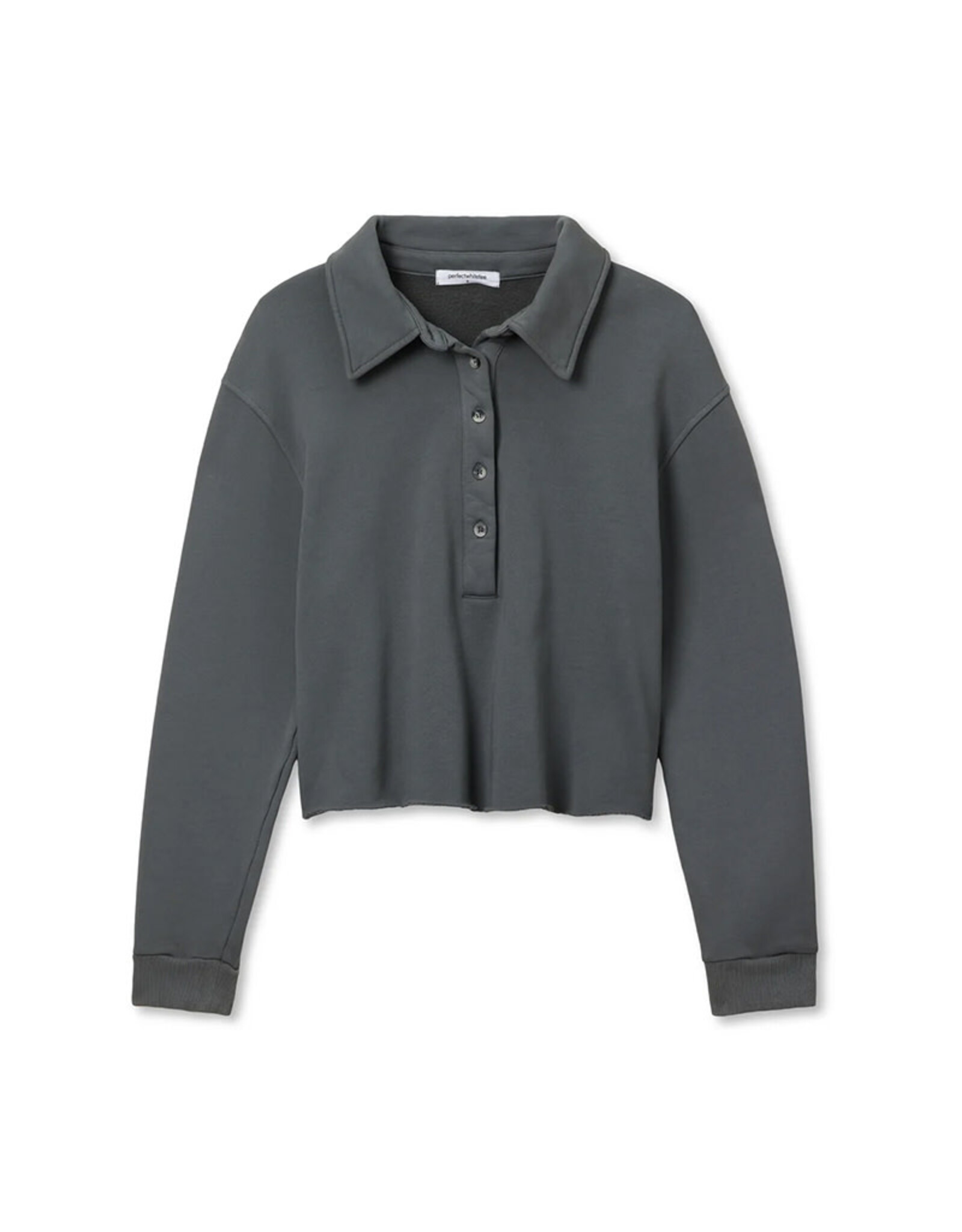 PERFECT WHITE TEE VINNY FLEECE LS COLLARED SWEATSHIRT