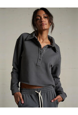 PERFECT WHITE TEE VINNY FLEECE LS COLLARED SWEATSHIRT