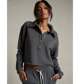 PERFECT WHITE TEE VINNY FLEECE LS COLLARED SWEATSHIRT