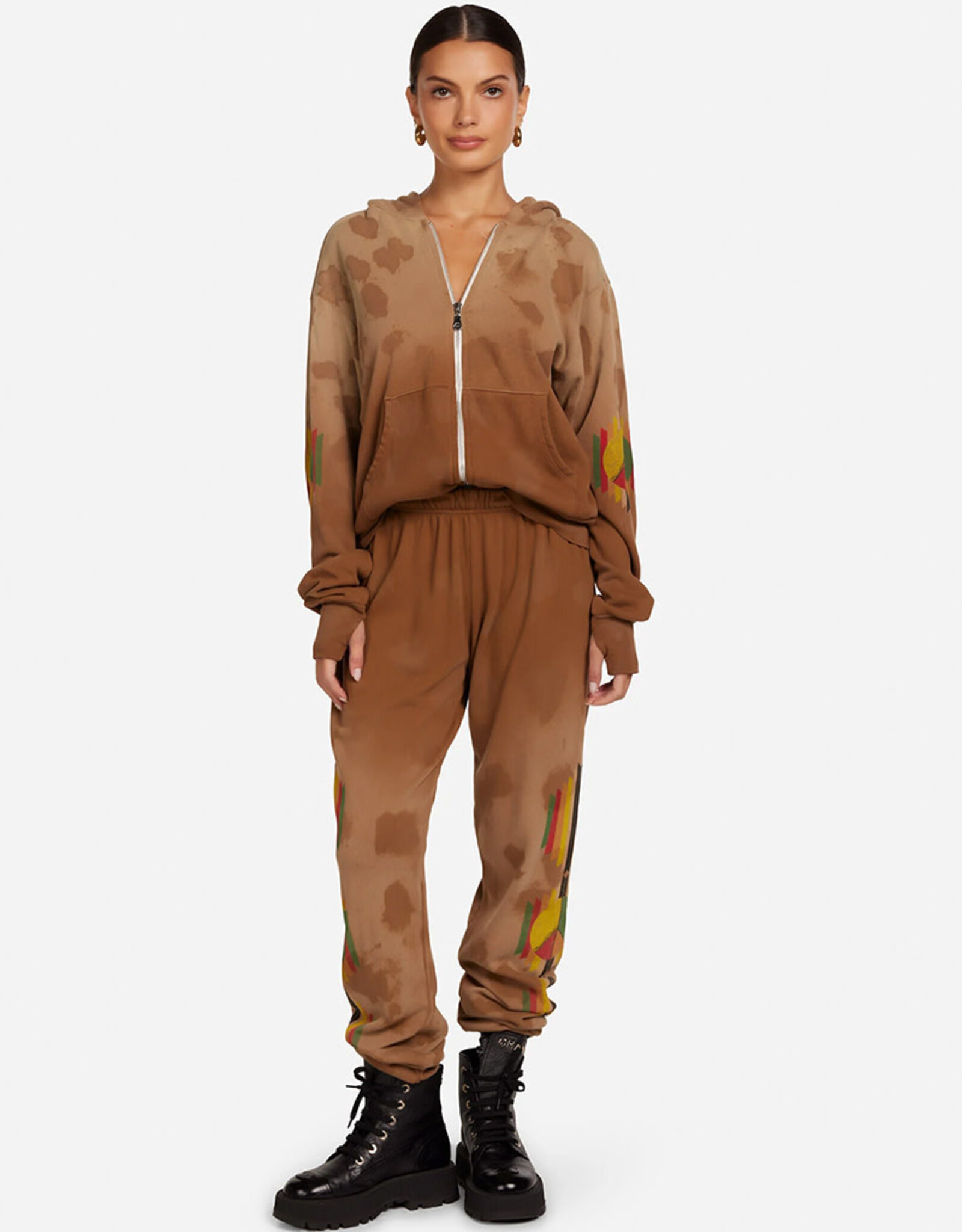 LAUREN MOSHI HEZLY TRIBAL PEACE ZIP HOODIE