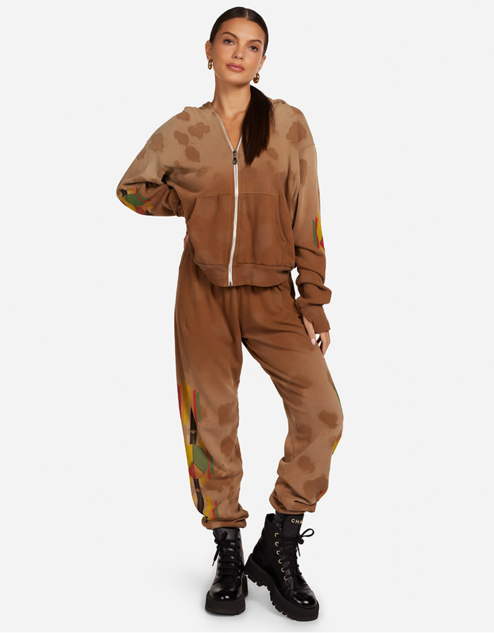 LAUREN MOSHI HEZLY TRIBAL PEACE ZIP HOODIE