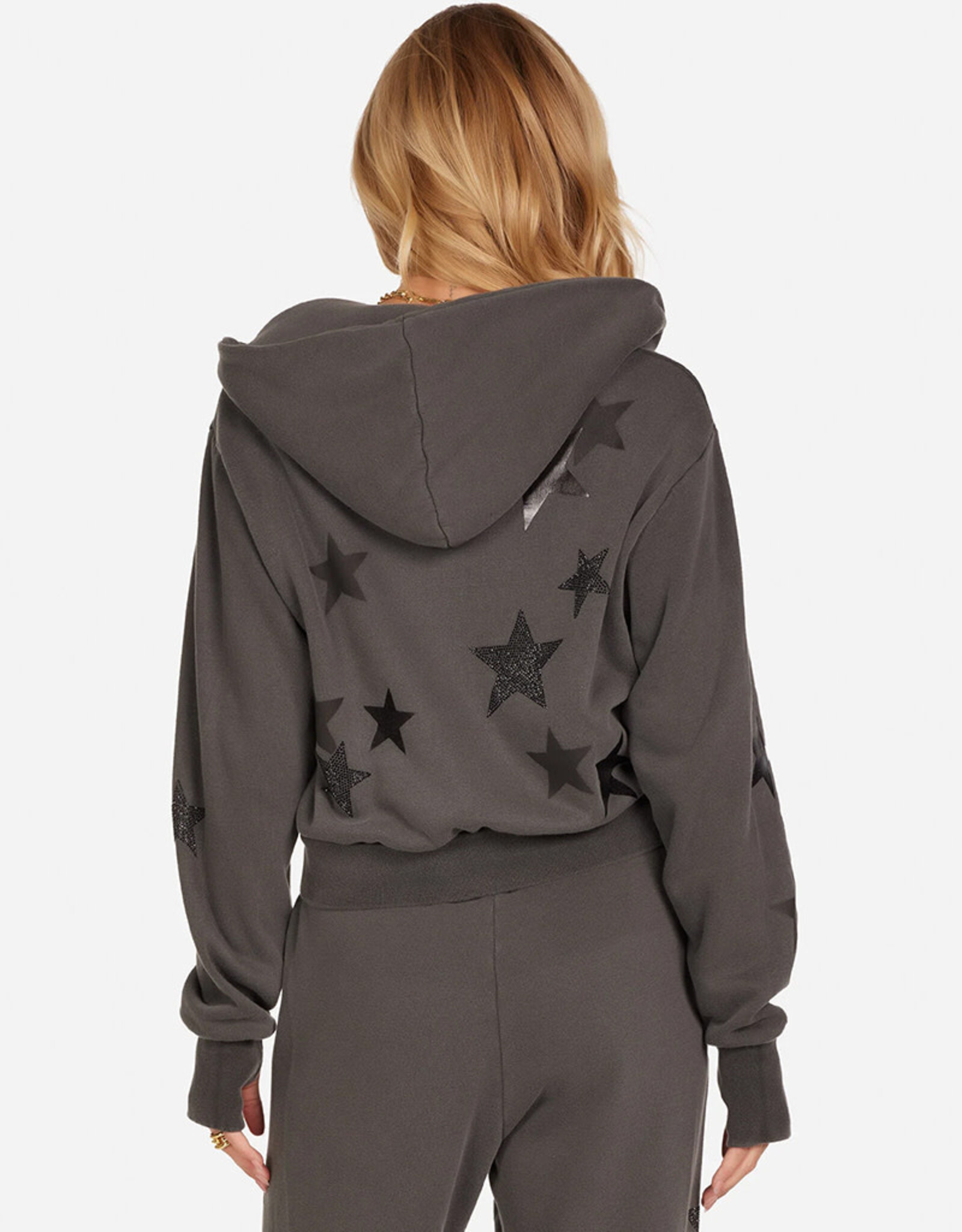 LAUREN MOSHI TWYLA CRYSTAL MULTI STARS ZIP UP