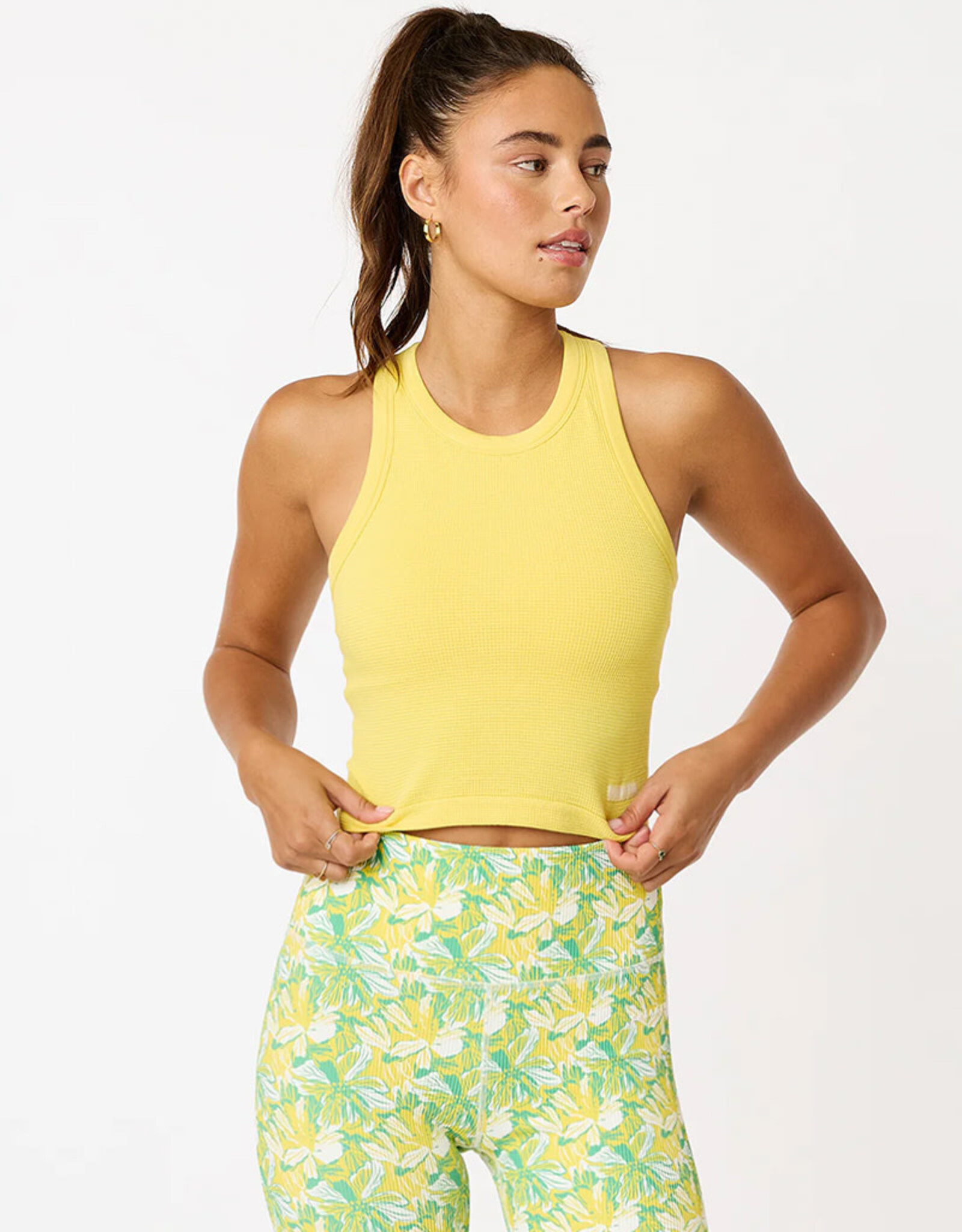 CREAM YOGA MIA THERMAL HIGH NECK TANK
