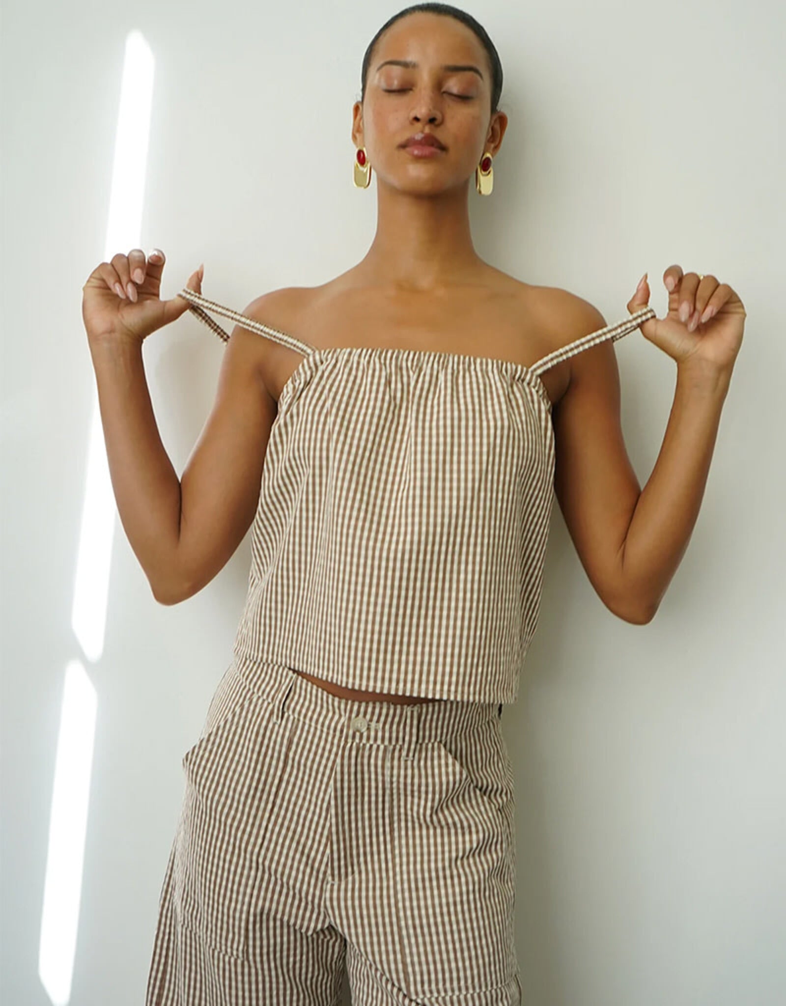LNA BRANDY CHECK TOP
