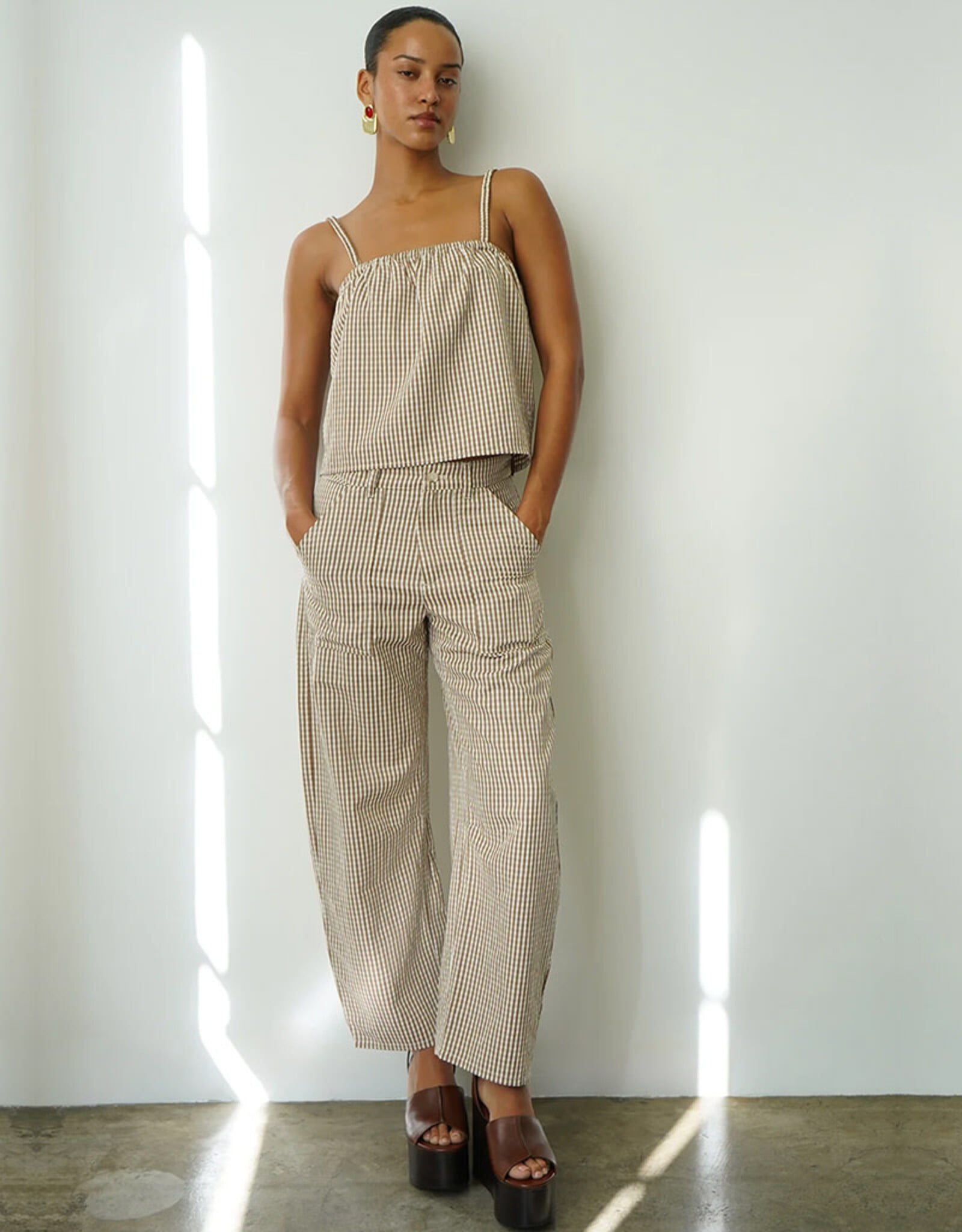 LNA CROSS CREEK CHECK PANT