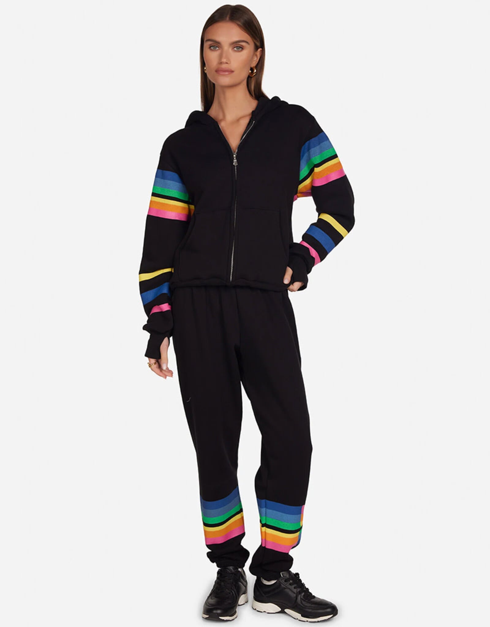 LAUREN MOSHI HEZLY BUTTERFLY STRIPES ZIP HOODIE