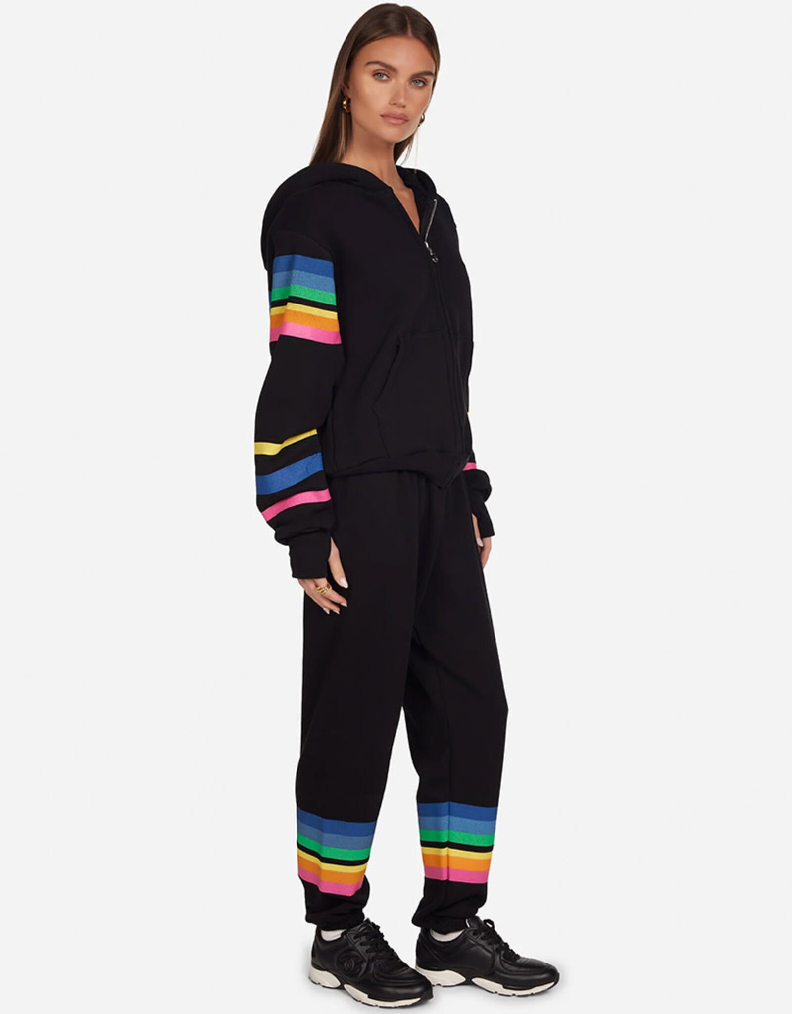 LAUREN MOSHI HEZLY BUTTERFLY STRIPES ZIP HOODIE