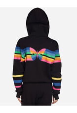 LAUREN MOSHI HEZLY BUTTERFLY STRIPES ZIP HOODIE