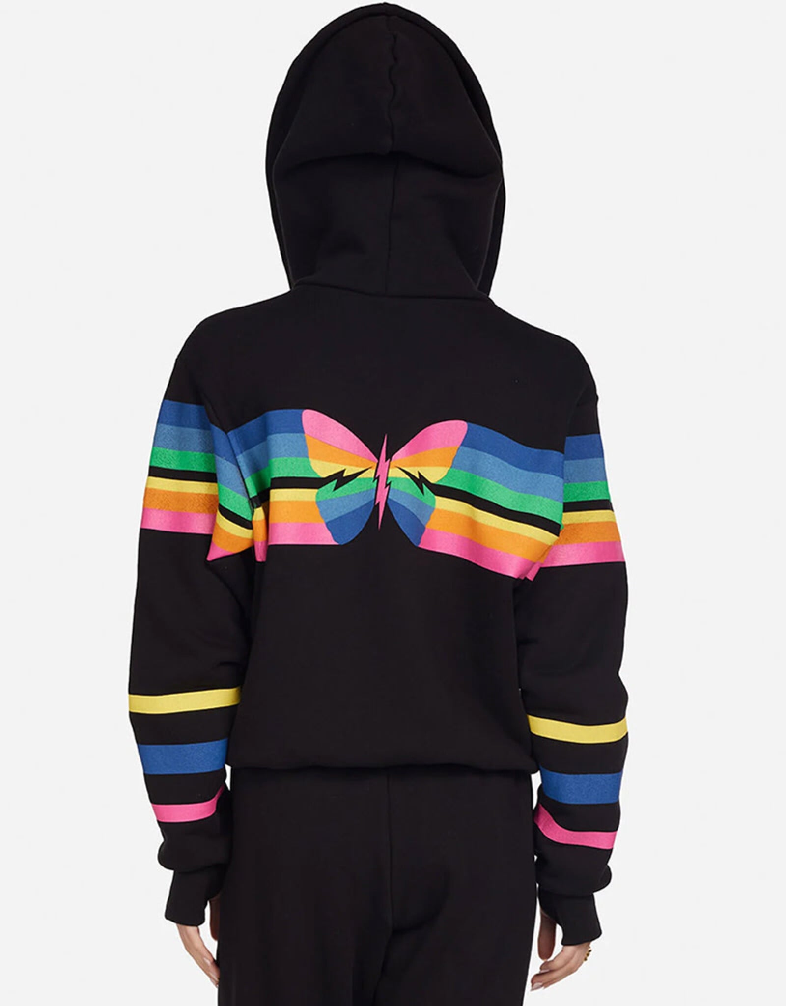 LAUREN MOSHI HEZLY BUTTERFLY STRIPES ZIP HOODIE