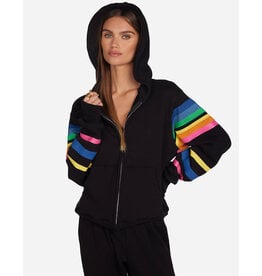 LAUREN MOSHI HEZLY BUTTERFLY STRIPES ZIP HOODIE