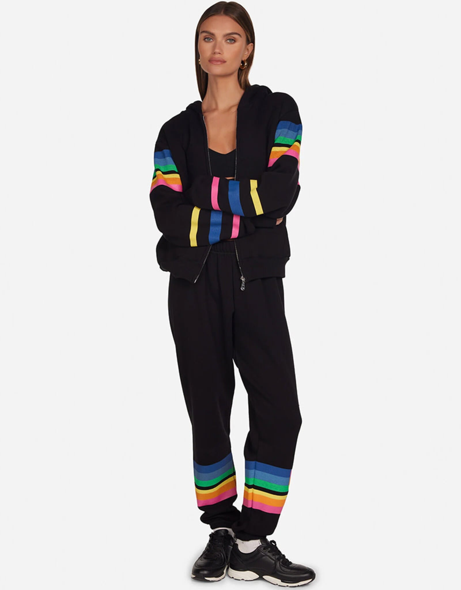 LAUREN MOSHI HEZLY BUTTERFLY STRIPES ZIP HOODIE