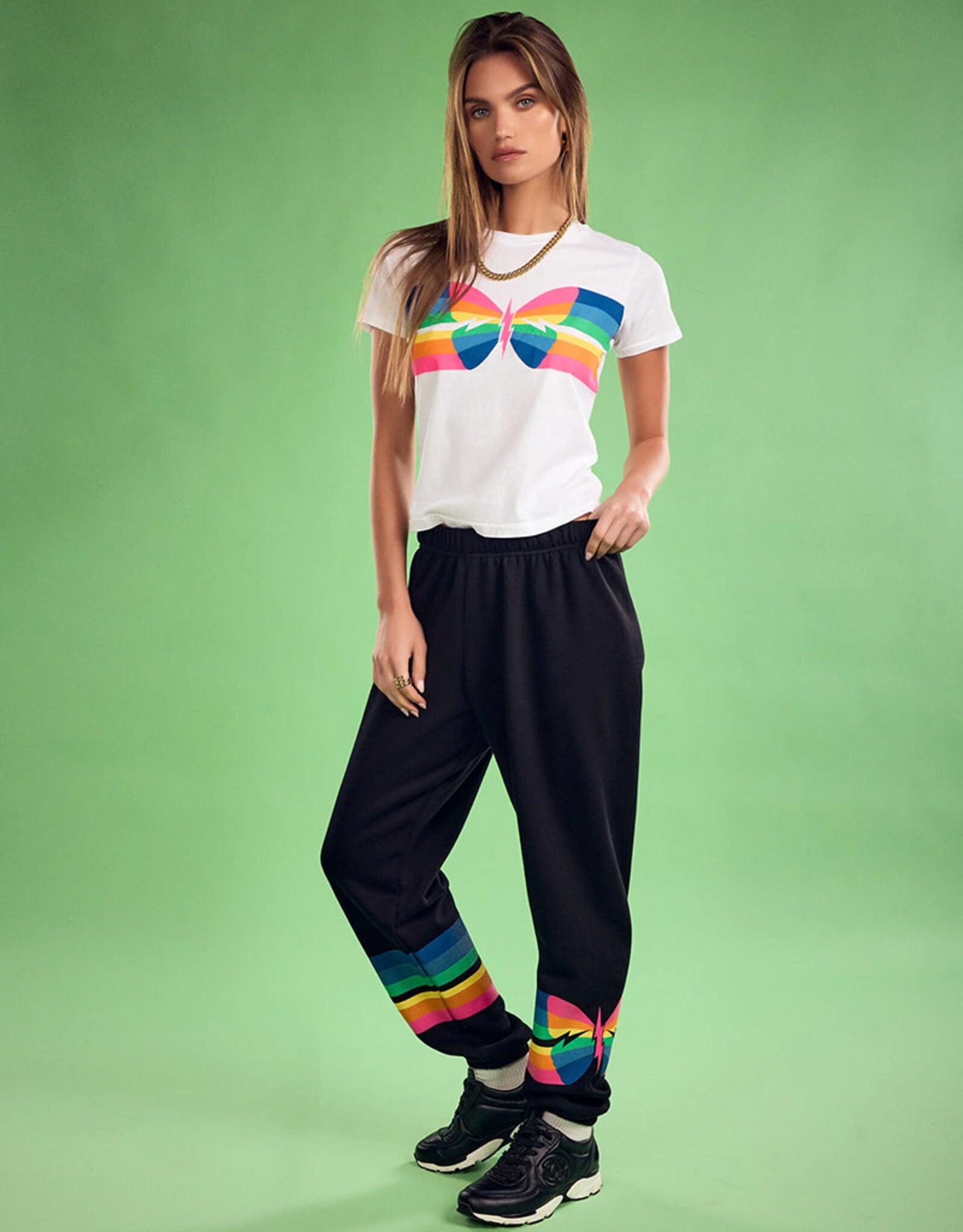 LAUREN MOSHI URSULA BUTTERFLY STRIPES TEE