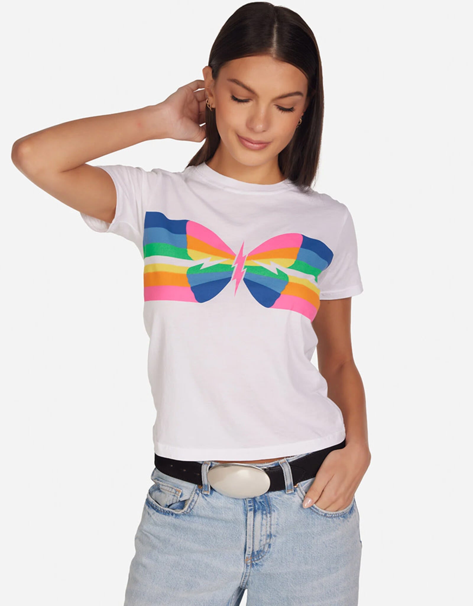 LAUREN MOSHI URSULA BUTTERFLY STRIPES TEE
