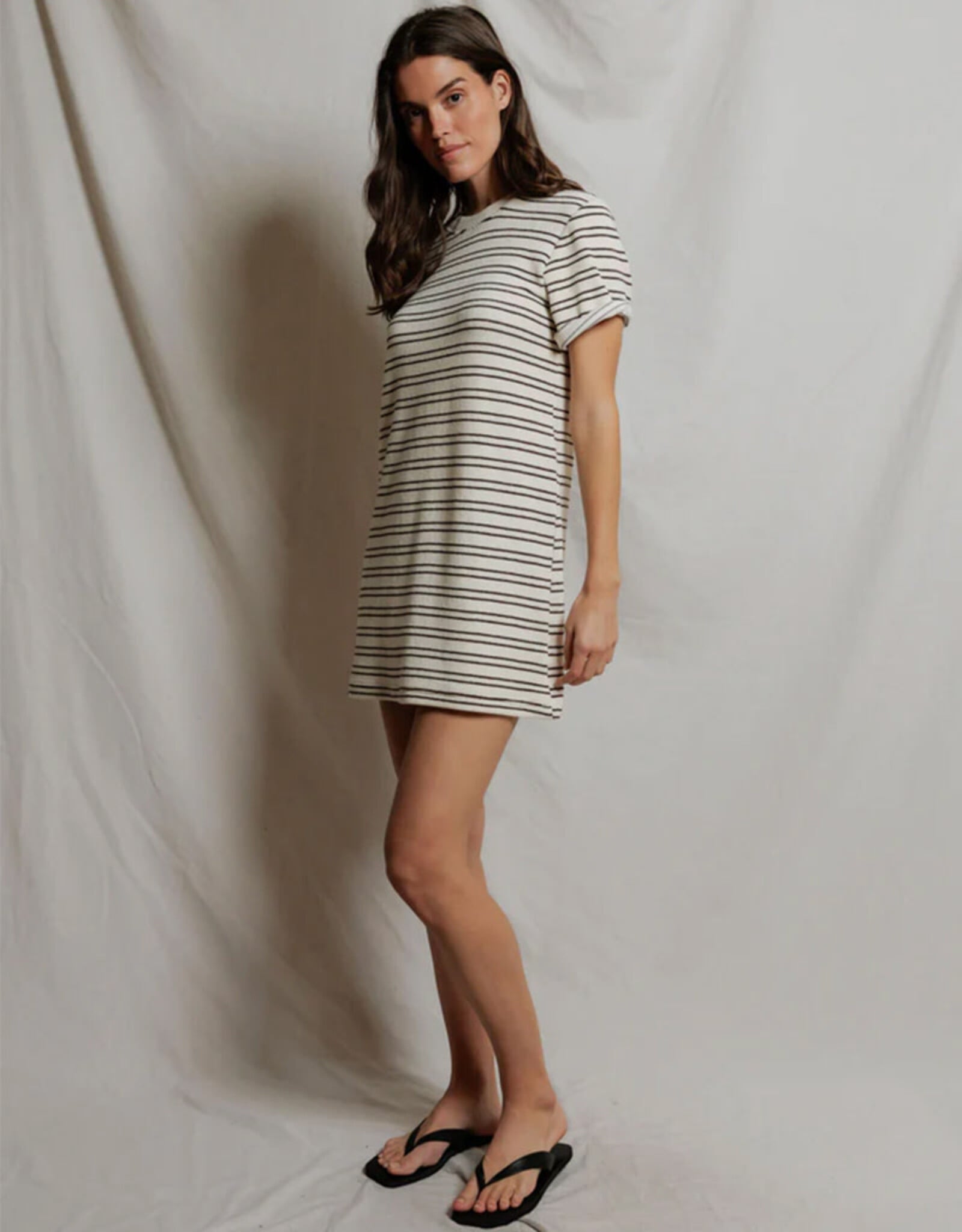 PERFECT WHITE TEE NELLA TERRY SS CREW TEE DRESS