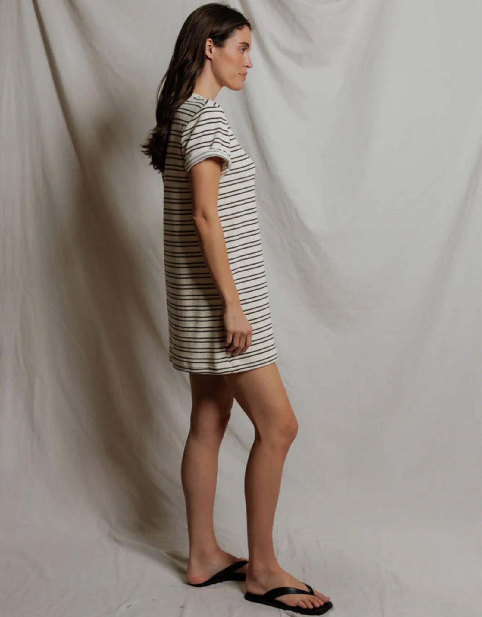 PERFECT WHITE TEE NELLA TERRY SS CREW TEE DRESS