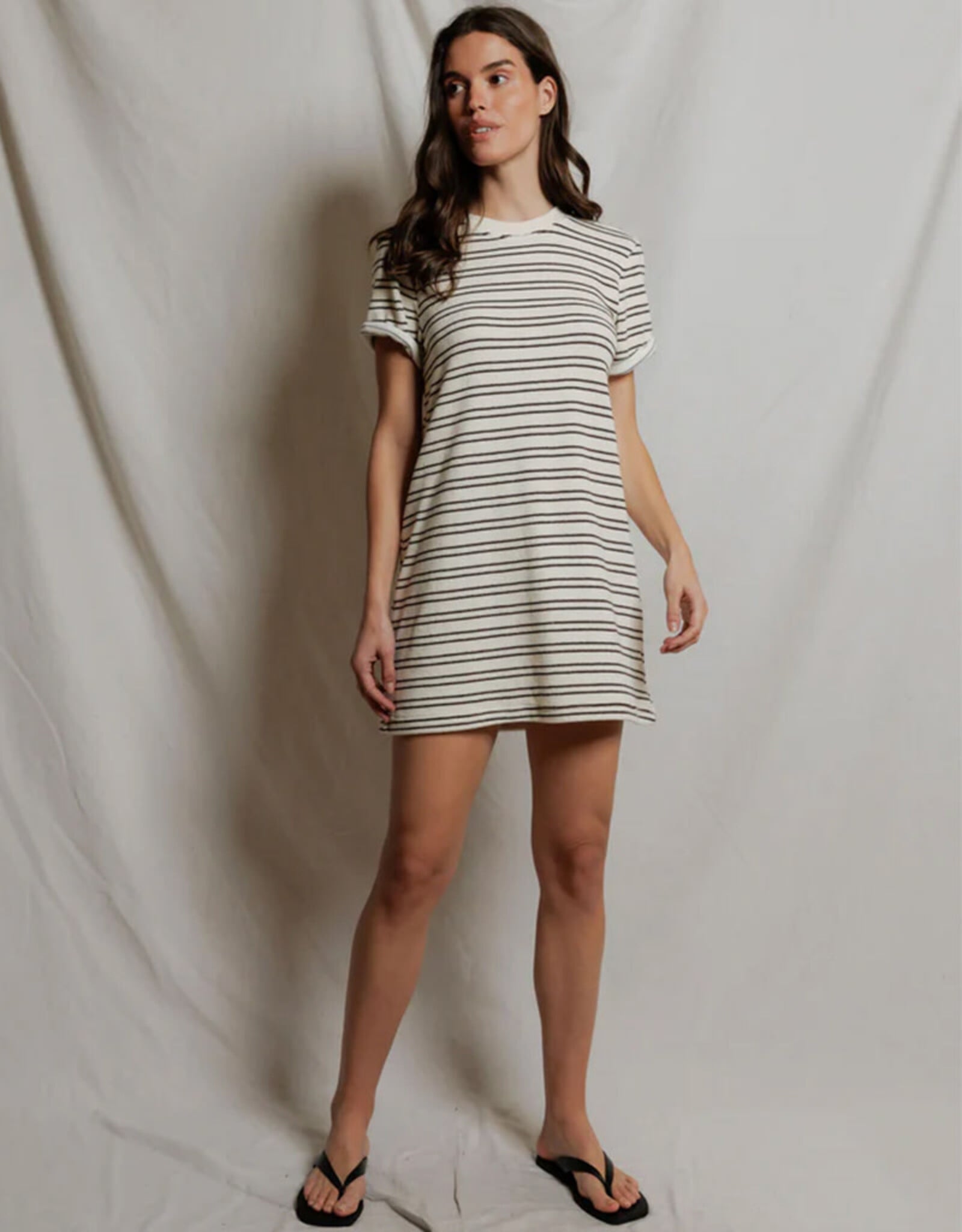 PERFECT WHITE TEE NELLA TERRY SS CREW TEE DRESS