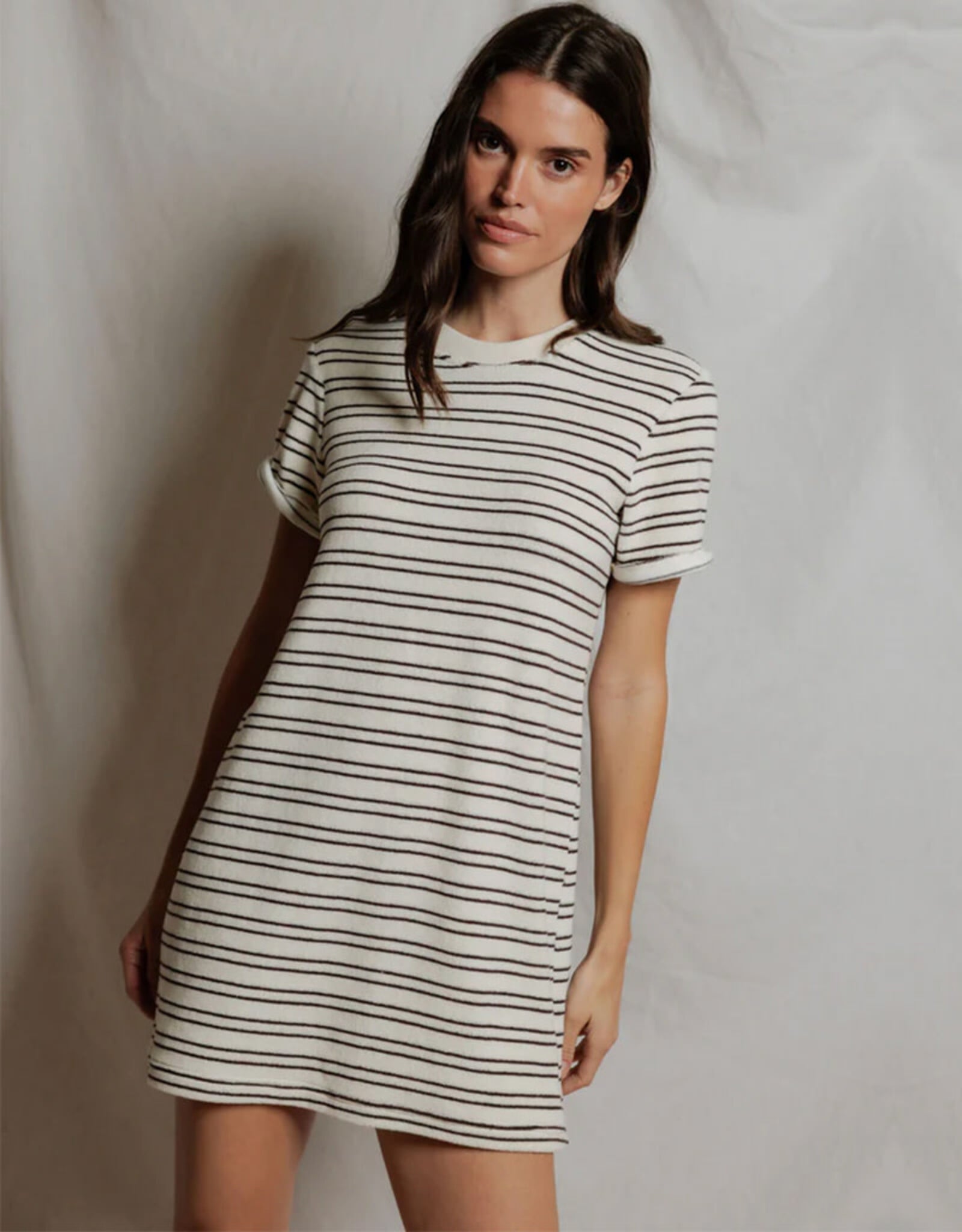 PERFECT WHITE TEE NELLA TERRY SS CREW TEE DRESS