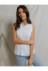 PERFECT WHITE TEE FAYE SLEEVELESS CREW NECK