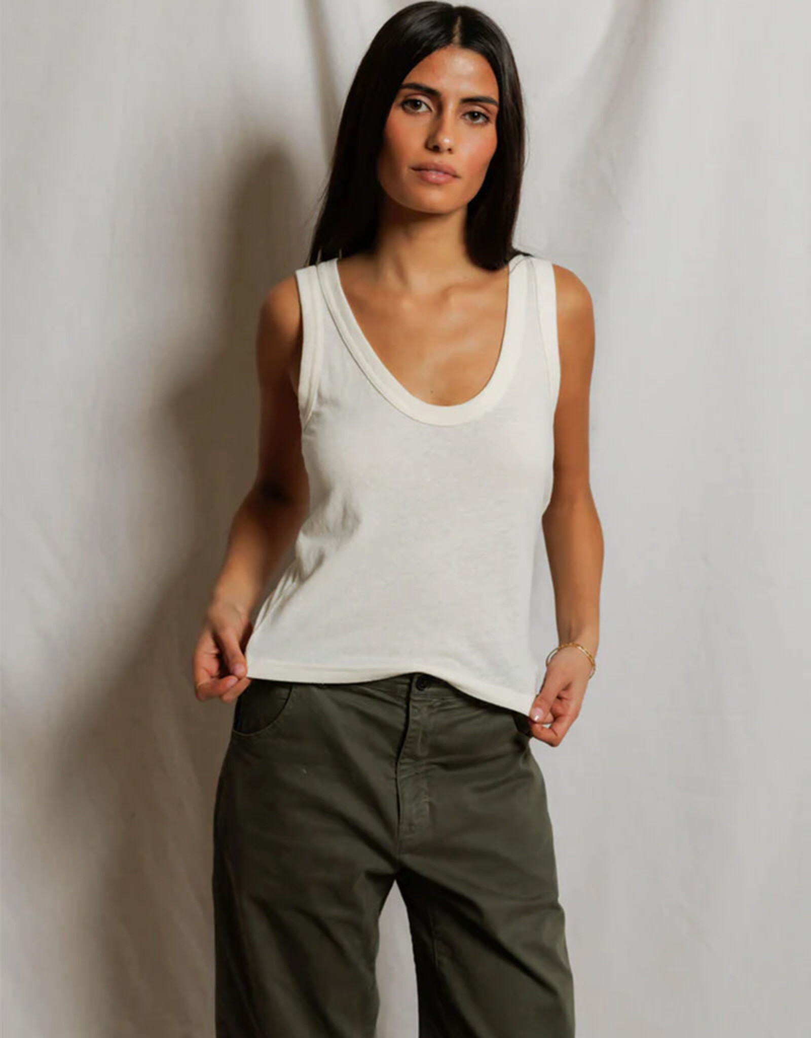PERFECT WHITE TEE VICKY  HEMP COTTON TANK