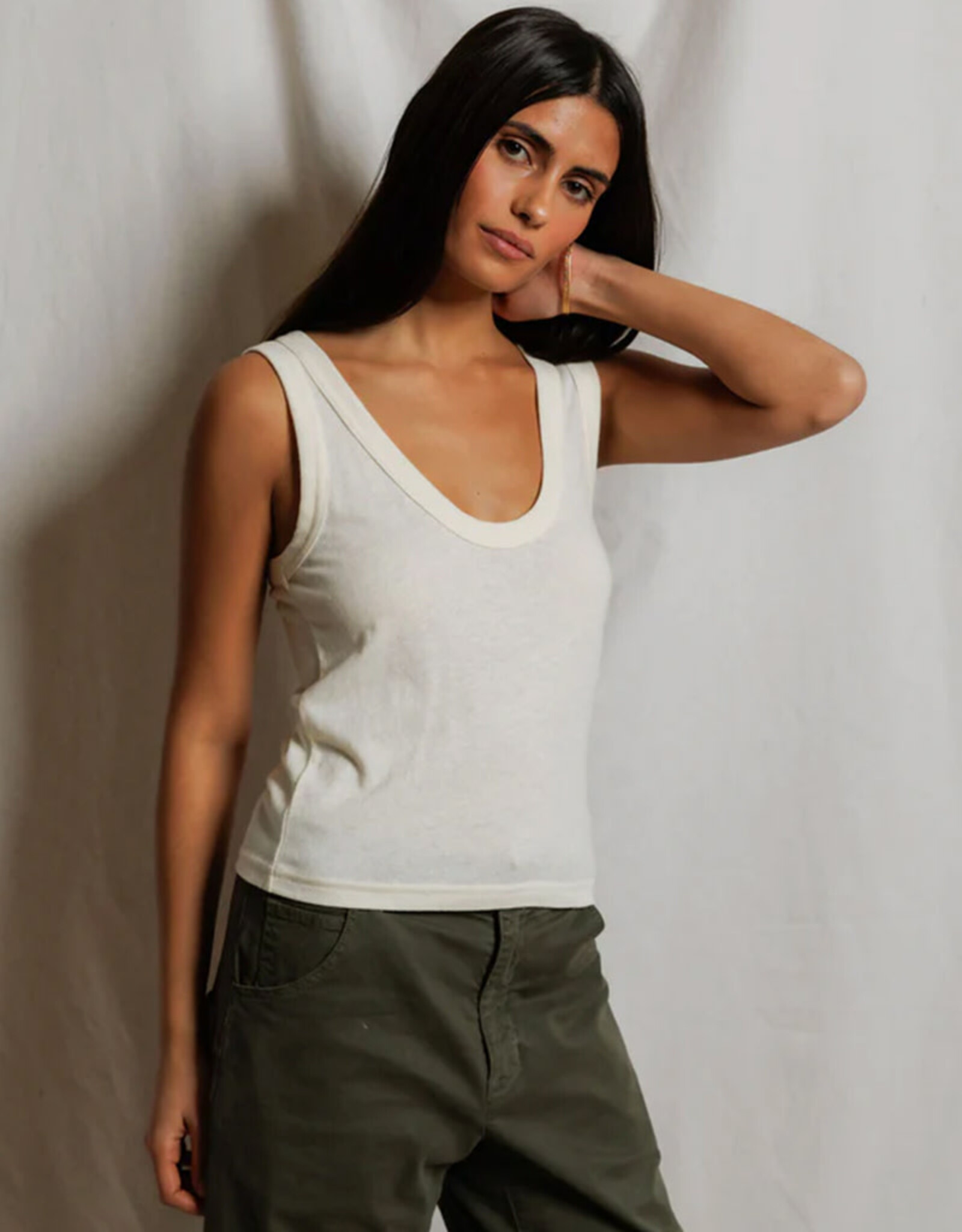 PERFECT WHITE TEE VICKY  HEMP COTTON TANK