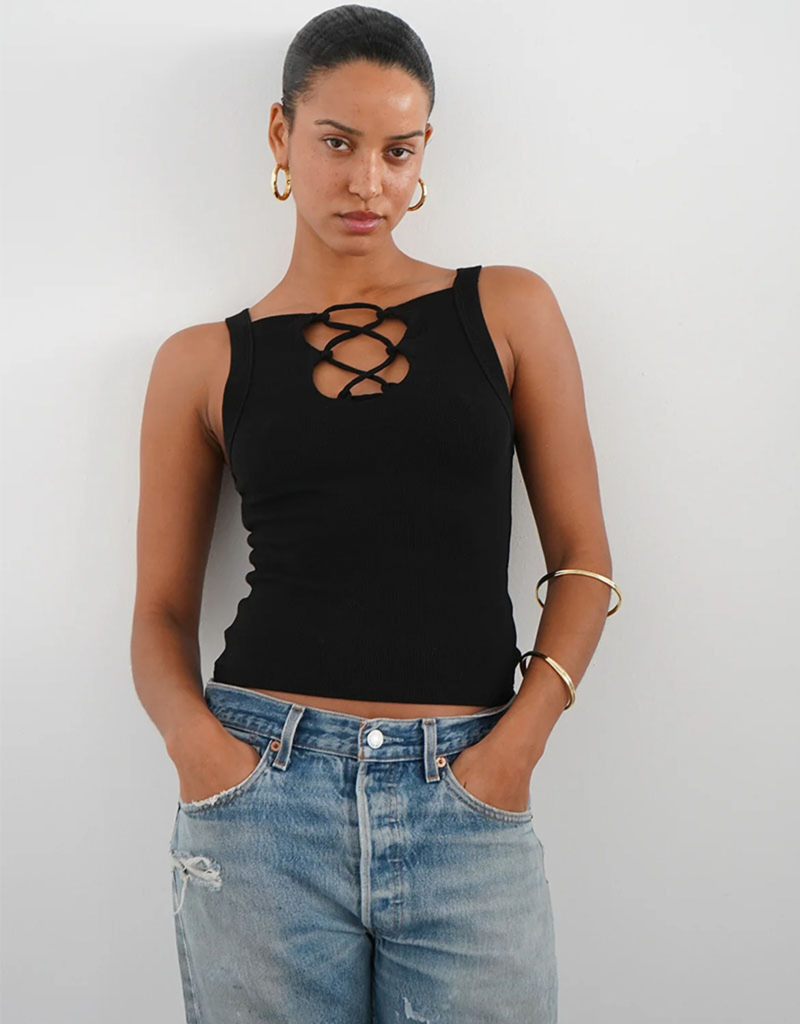 LNA REGI LACE UP RIB TANK