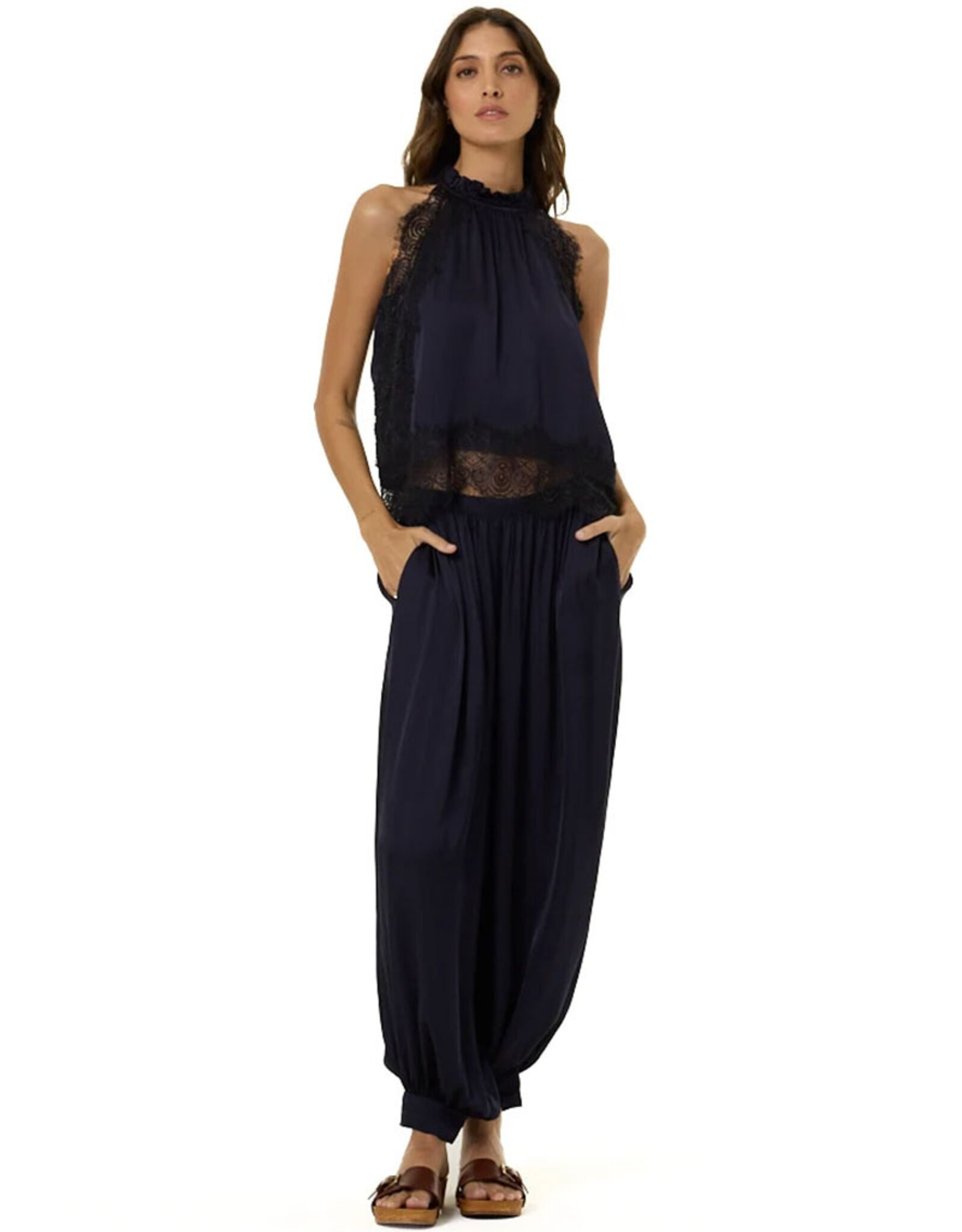 YOUNG FABULOUS & BROKE CELEST LACE TOP