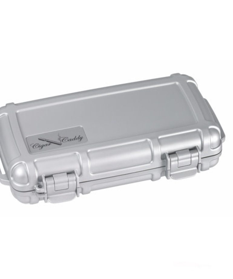 Cigar Caddy Cigar Caddy 5-Count Silver Travel Humidor