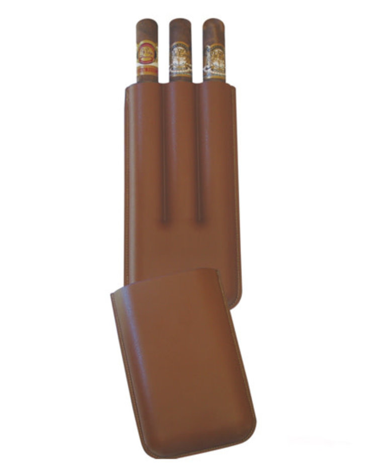 Big Easy 3-Finger Brown Cigar Case