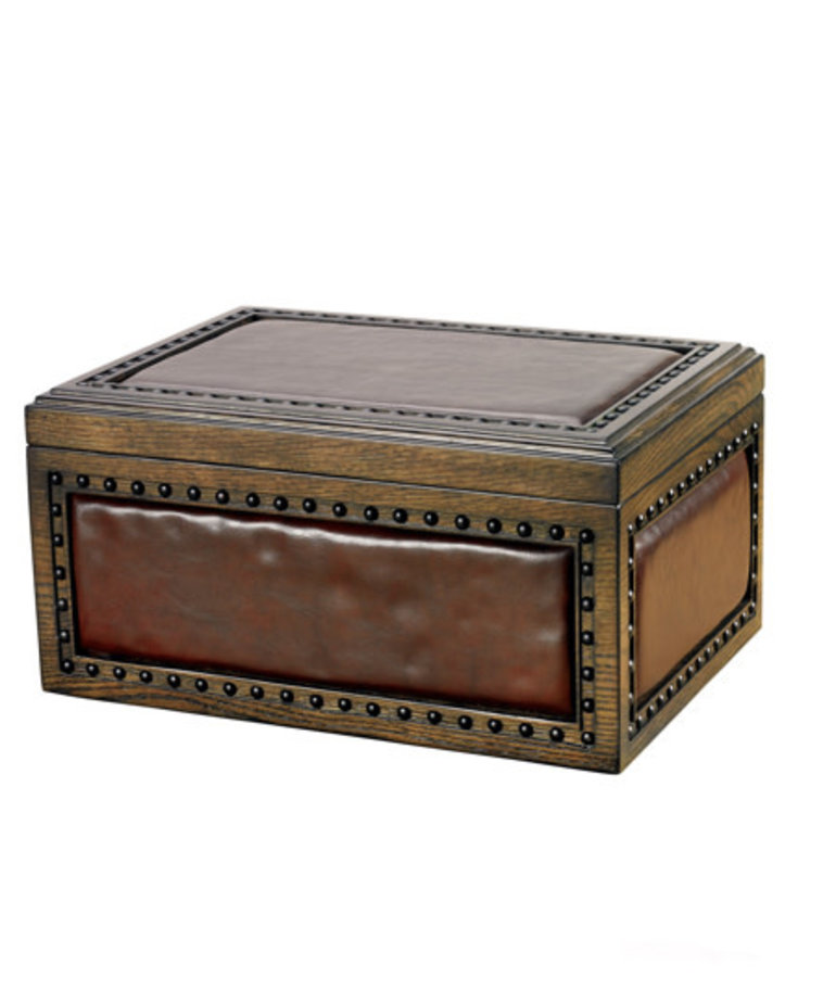 The Nottingham 200-Count Brown Leather Humidor