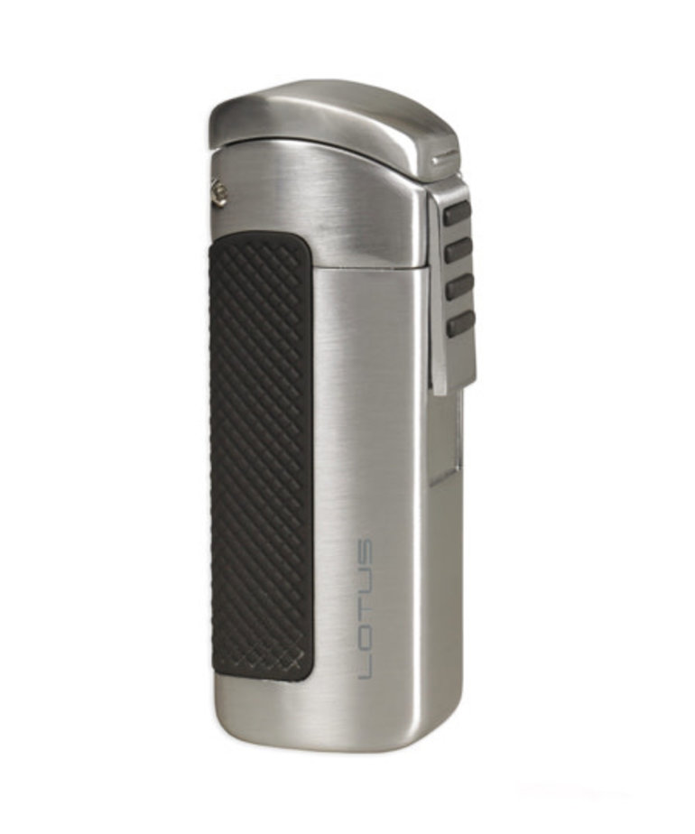 Lotus CEO Triple Flame Torch lighter - Chrome Satin & Black