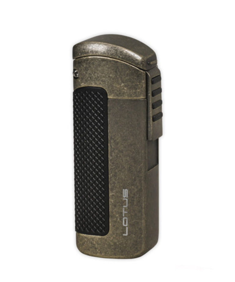 Lotus CEO Triple Flame Torch lighter - Antique Pewter & Black
