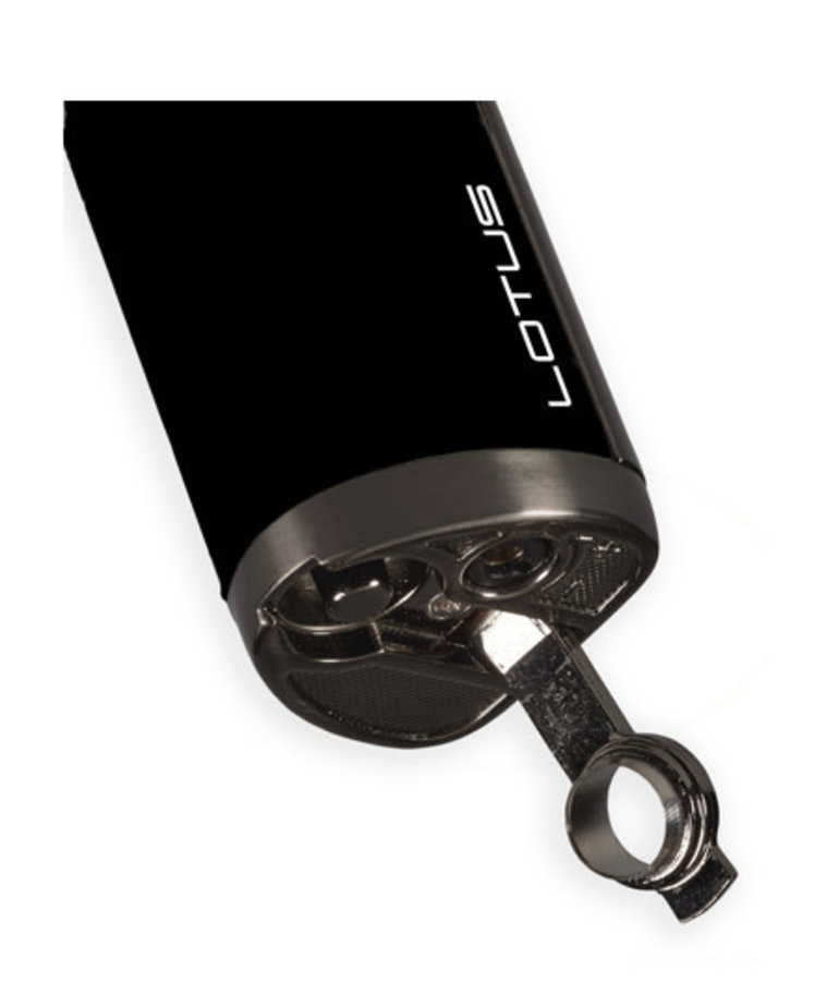 Lotus Monarch Quad Flame Torch lighter w/ Cigar Rest & Punch - Red & Black