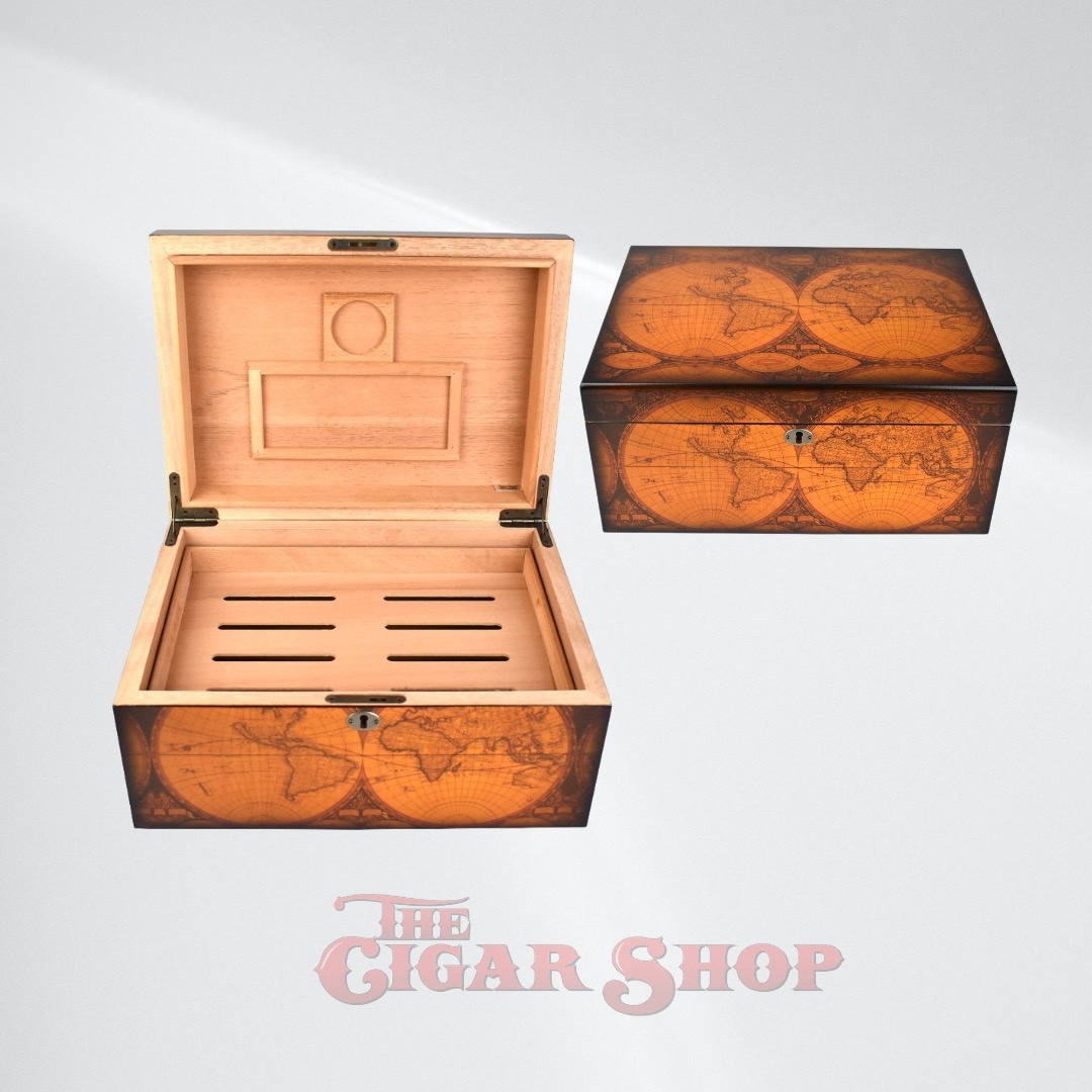 Old World Map 75100 Cigar Humidor The Cigar Shop