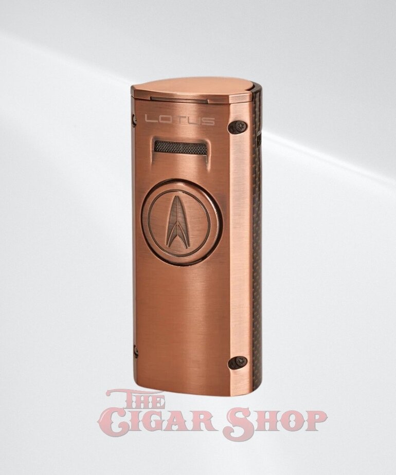 Lotus Minister Quad Flame Table Torch lighter - Copper & Copper Carbon Fiber