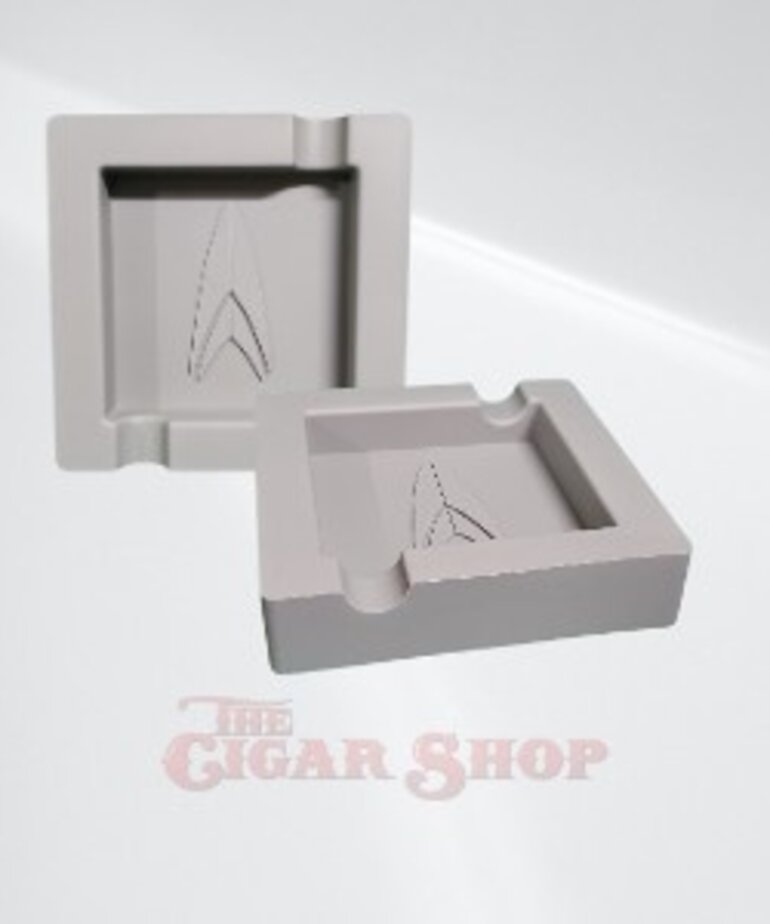 Lotus Square Silicone Ashtray with Flame Logo - Gray