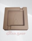 Lotus Square Silicone Ashtray with Flame Logo - Brown