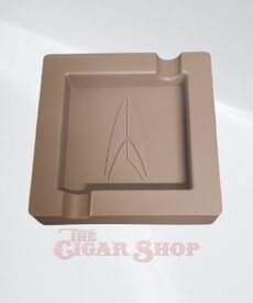 Lotus Square Silicone Ashtray with Flame Logo - Brown