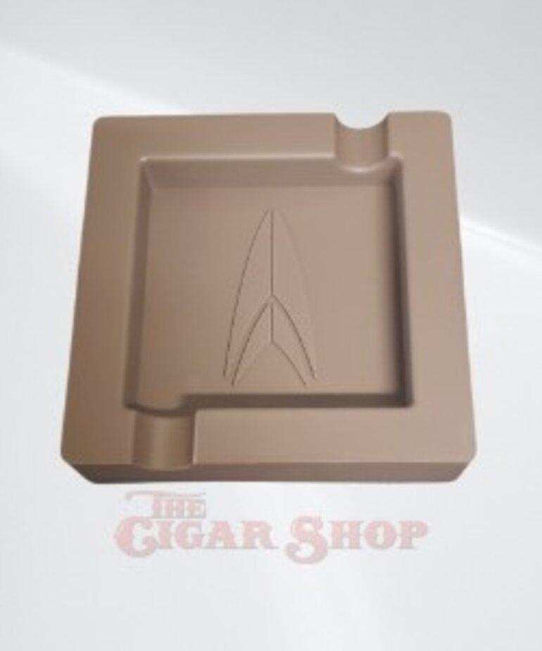 Lotus Square Silicone Ashtray with Flame Logo - Brown