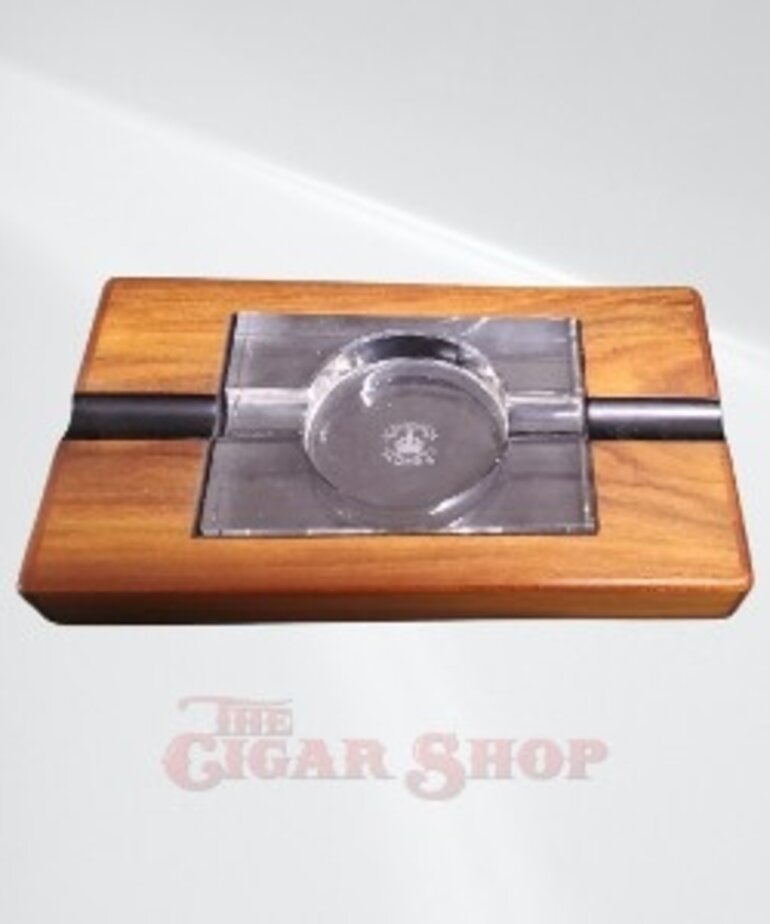 Diamond Crown Crystal Ashtray in Wood