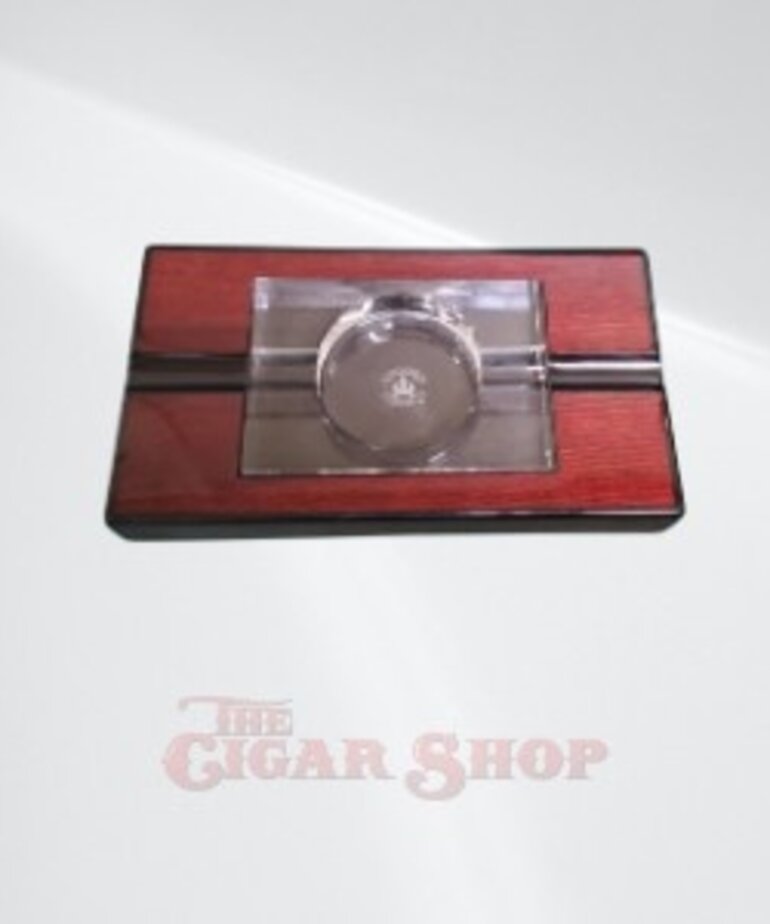 Diamond Crown Crystal Ashtray in Wood